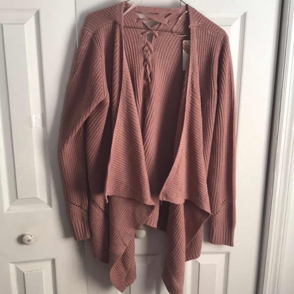PINK Rose Drape Sweater 💕.    Large